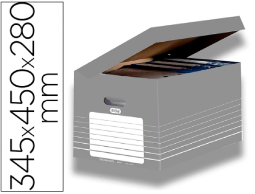 Caixa Arquivo Definitivo Elba Cartao Cinza 345x450x280mm (400061159)