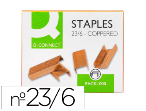 Agrafos Q-Connect 23/6 Cobreados Cx.1000 (KF02930)