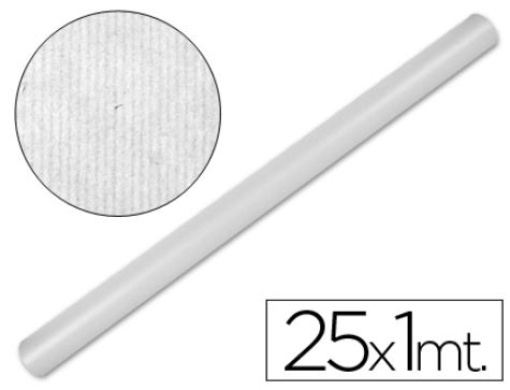 Papel kraft Liderpapel Rolo Branco 1mt x 25mt 65gr
