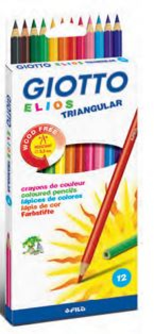 Lapis Cor Giotto Elios Triangular 18cm Cx.12 Cores (F275800) 