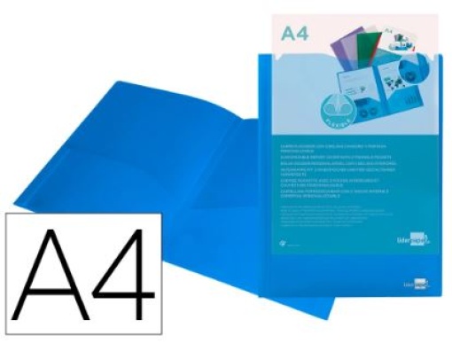 Bolsa Dossier Liderpapel C/Dupla Bolsa A4 Azul (KG02)