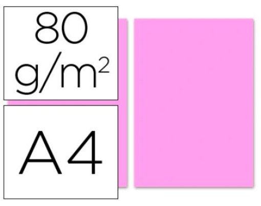 Papel Cor Liderpapel A4 80gr Rosa Emb.100fls