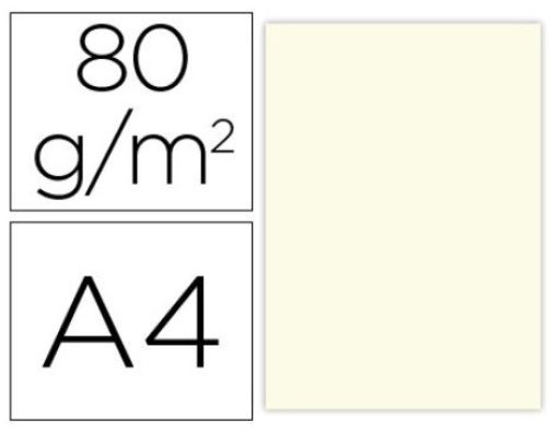 Papel Cor Liderpapel A4 80gr Creme Emb.100fls (PC50)