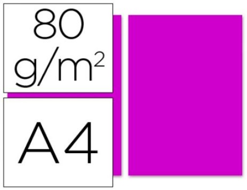 Papel Cor Liderpapel A4 80gr Fucsia Emb.100fls (PC56)