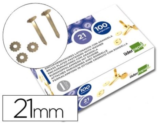 Ataches Encadernacao Liderpapel C/Aro Cx.100 21mm (FS04)