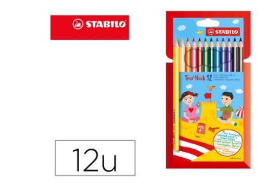 Lapis Cor Stabilo Trio Cx.12un