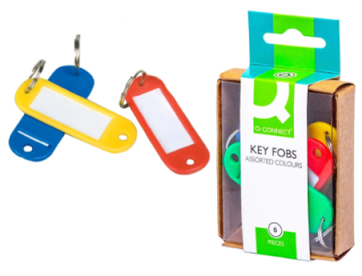 Chaveiro Porta-Etiquetas Q-Connect Cores Sortidas Cx. 6un (KF02036)