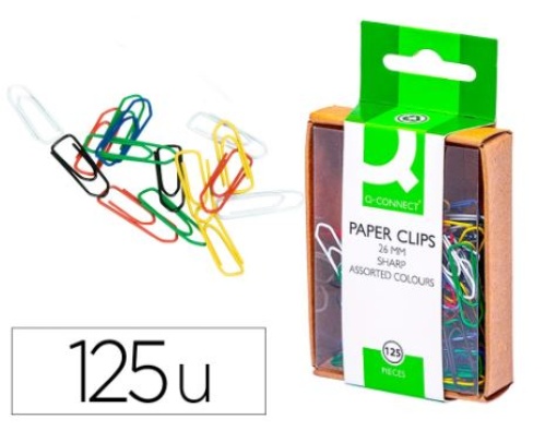 Clips Q-Connect 26mm Cores Sortidas Cx.125un (KF02042)