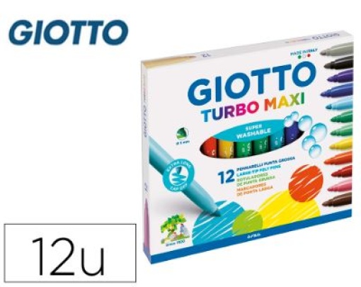 Marcador Giotto Turbo-Maxi Cx.12 Cores (F454000)