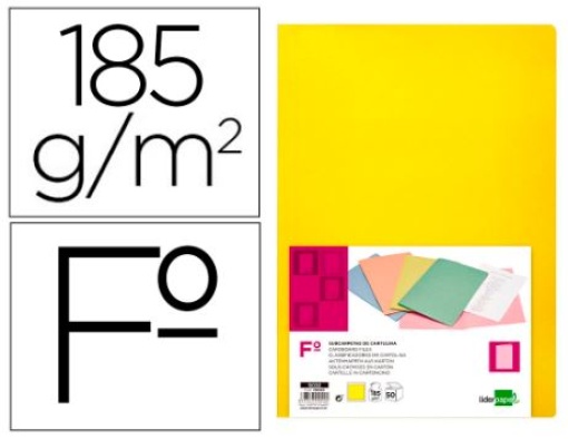 Classificador Cartolina Liderpapel 180gr Folio Amarelo Intenso Emb.50un (SC02)