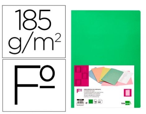 Classificador Cartolina Liderpapel 180gr Folio Verde Intenso Emb.50un (SC10)