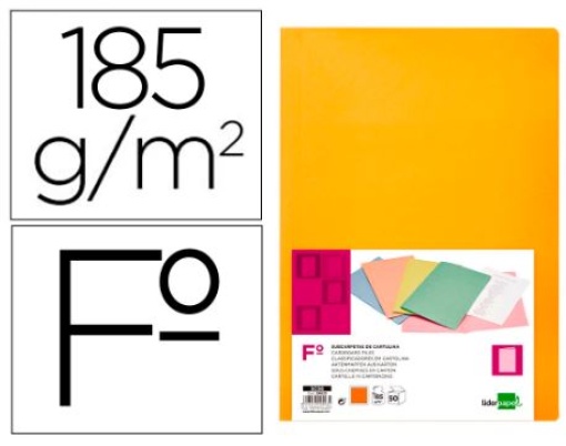 Classificador Cartolina Liderpapel 180gr Folio Laranja Intenso Emb.50un (SC06)