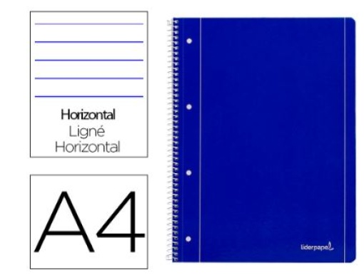Caderno Espiral Liderpapel Capa Azul 80Fls A4 Pautado (BE05)