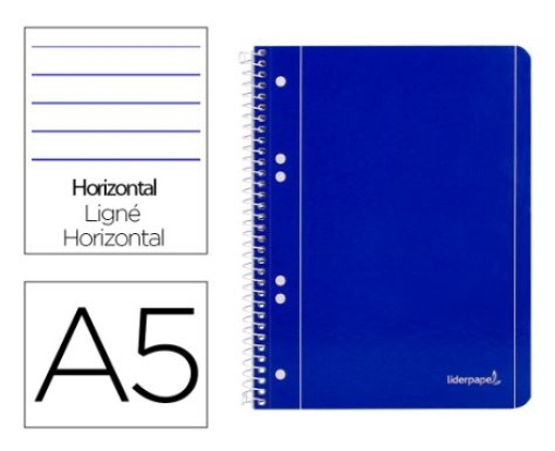 Caderno Espiral Liderpapel Capa Azul 80fls A5 Pautado (BJ04)