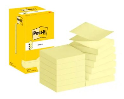 Bloco Notas Adesivas Post-it Amarelo Zig-Zag 76x76mm Cx.12un (R330-CY)