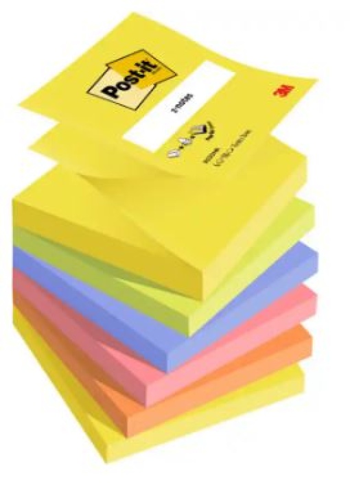 Bloco de Notas Adesivas Post-it Sortido 76x76mm Pack 6 Blocos C/100fls (R330-NR) 