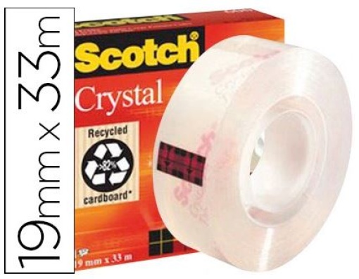 Fita Adesiva Scotch 3M Super Transparente 33mt x 19mm (Cristal)