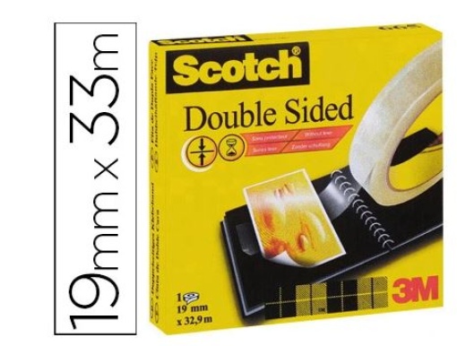 Fita Adesiva Dupla Face Transparente Scotch 33mtx19mm