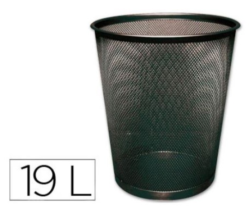 Cesto de Papeis Q-Connect Rede Metalico Preto 19L (KF00871)