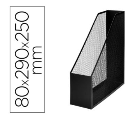 Porta Revistas Q-Connect Metalico Preto (KF00862)