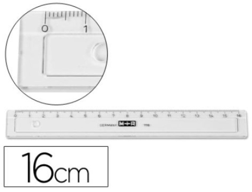 Regua M+R Plastico Cinza 16cm