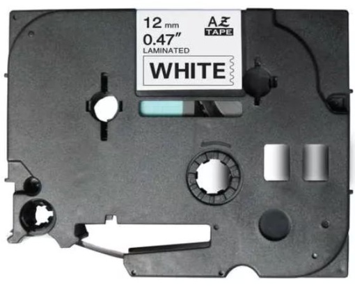 Fita Gravacao Compativel Brother P-Touch 12mmx8m Branco/Preto  (TZE231)