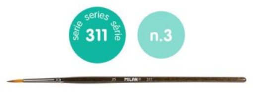 Pincel Milan Ref. 311 Redondo Nº3 (Aguarela & Guache)