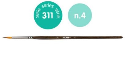 Pincel Milan Ref. 311 Redondo Nº4 (Aguarela & Guache)