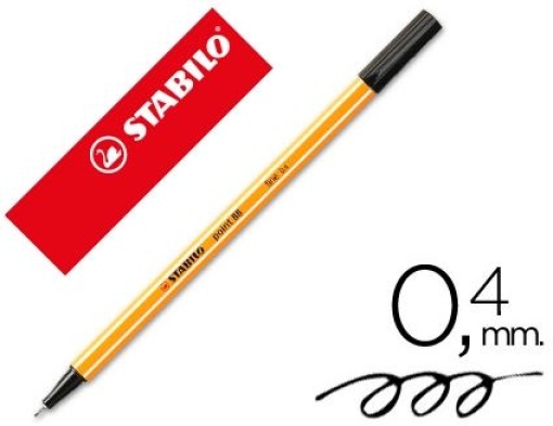 Marcador Stabilo Ponta de Fibra point 88 Preto 0.4mm