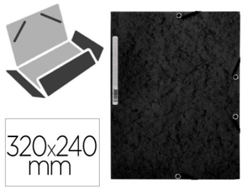 Pasta de Elasticos Q-Connect A4 Com Abas Preta