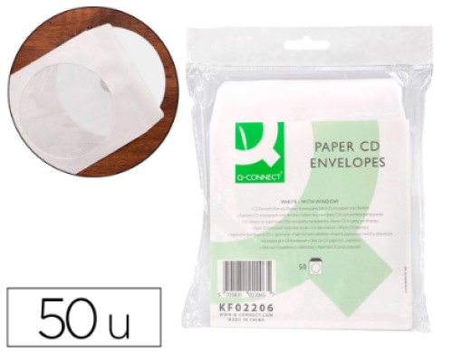 Envelope Papel Q-Connect P/CD'S e DVD'S Pack 50un (KF02206)