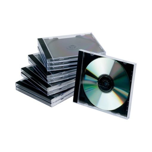 Caixa Plastico Q-Connect P/CD'S e DVD'S Slim Preta Pack 10un (KF02209)