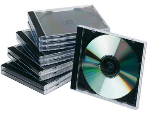 Caixa Plastico Q-Connect P/CD'S e DVD'S Slim Preta Pack 10un (KF02209)