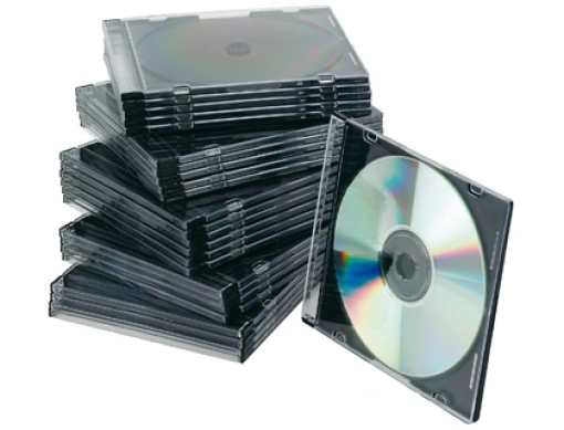 Caixa Plastico Q-Connect P/CD'S e DVD'S Slim Preta Pack 25un (KF02210)