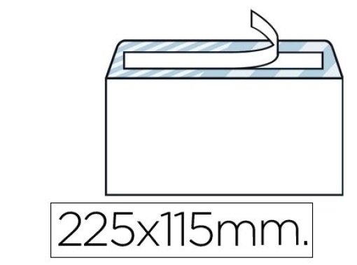 Envelope Liderpapel Americano Branco 115x225mm Tira de silicone Pack de 500un (SB36)