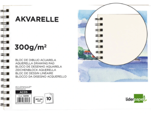 Bloco Desenho Aguarela Espiral A4 230x325mm 10fls (AC05)