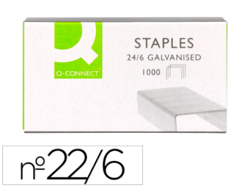 Agrafos Q-Connect 22/6 - 24/6 Galvanizados Cx.1000 (KF01278)