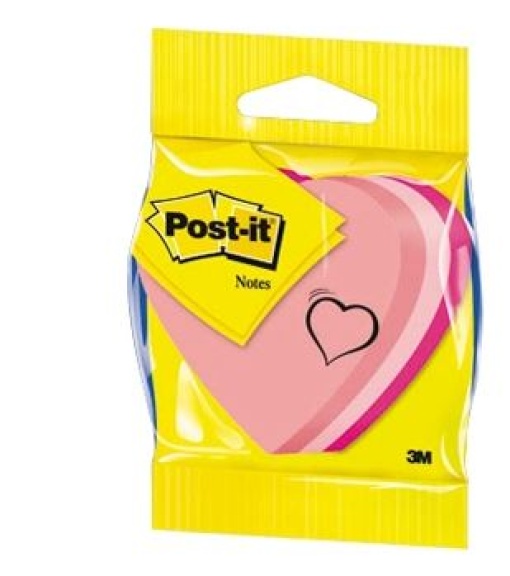 Bloco Notas Adesivas Post-it Coracao Neon