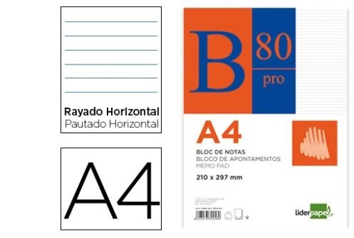 Bloco Notas Liderpapel Pro Colado Pautado A4 80Fls (PR02)