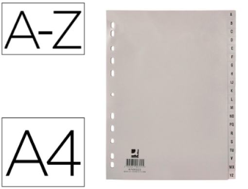Separador Plastico Q-Connect A4 Alfabetico A-Z Cinza (KF00325)