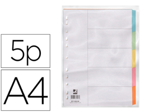 Separador Cartolina Q-Connect A4 5 Cores (KF34028)