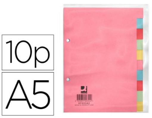 Separador Cartolina Q-Connect A5 10 Separadores (KF00342)