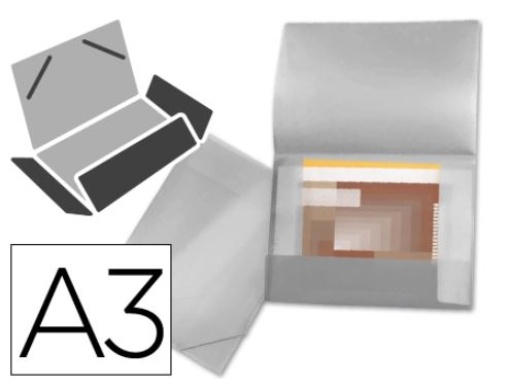 Pasta Liderpapel Porta Documentos C/ Elasticos Abas Polipropileno A3 Transparente Lombada Flexivel (SS20)

