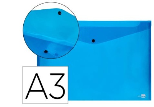 Bolsa Porta Documentos Liderpapel Com Mola A3 Azul (DS30)