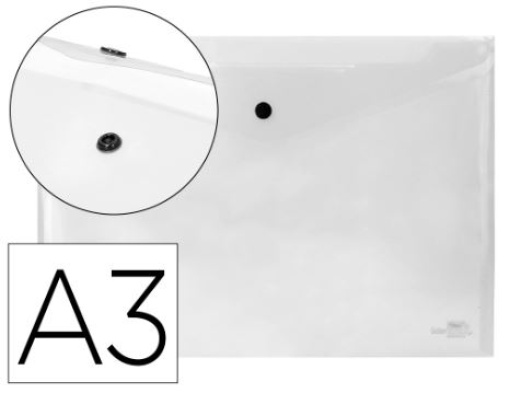 Bolsa Porta Documentos Liderpapel Com Mola A3 Transparente (DS32)