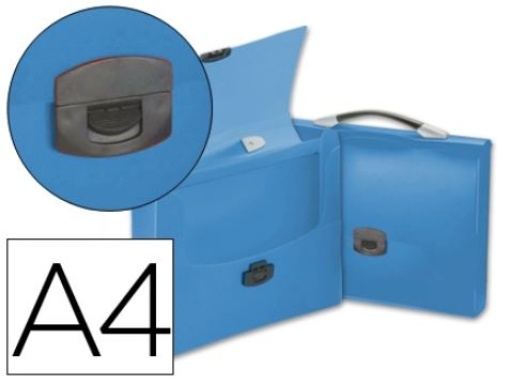 Pasta Porta Documentos Beautone C/Asa A4 Azul Transparente (SS33)