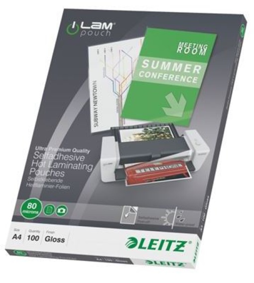 Bolsa Plastificaçao Leitz Auto Adesiva 216x303 A4 80mic Cx.100
