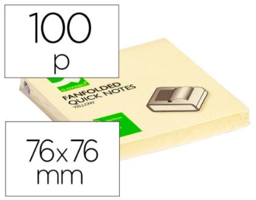 Bloco Notas Adesivas Q-Connect 75x75 Zig-Zag Amarelo (KF02161)