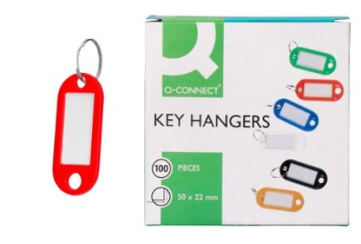 Chaveiro Porta-Etiquetas Q-Connect Vermelho Cx.100un (KF02691)