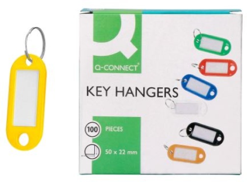 Chaveiro Porta-Etiquetas Q-Connect Amarelo Cx.100un (KF02692)